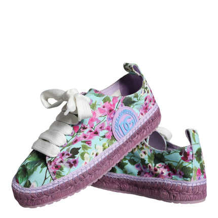 Multicolor Canvas Floral Espadrilles Sneakers Shoes