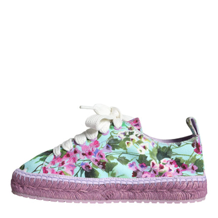 Multicolor Canvas Floral Espadrilles Sneakers Shoes