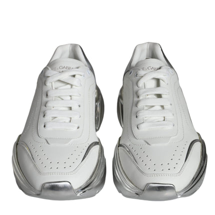 White Silver Daymaster Leather Sneakers Shoes