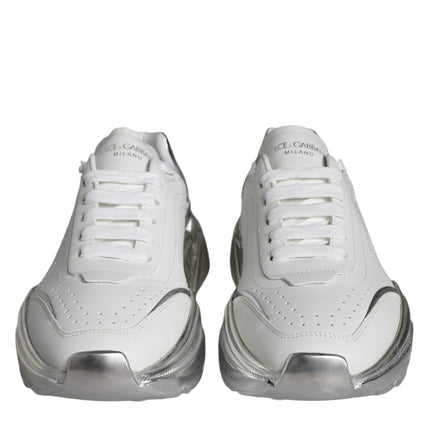 White Silver Daymaster Leather Sneakers Shoes