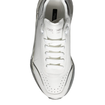 White Silver Daymaster Leather Sneakers Shoes