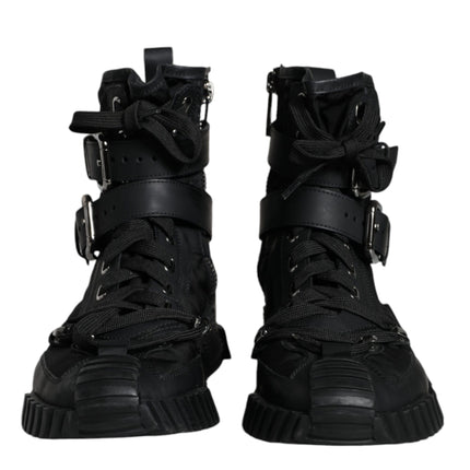 Black Nylon High Top Sorrento Sneakers Shoes