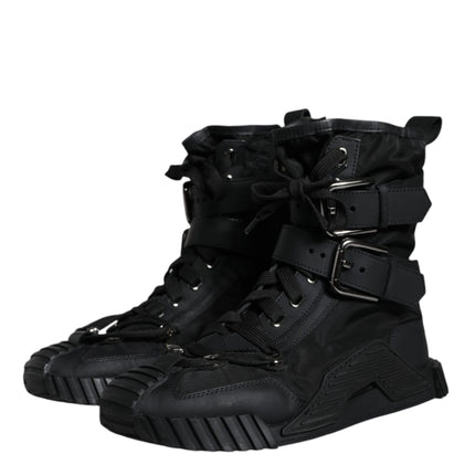 Black Nylon High Top Sorrento Sneakers Shoes