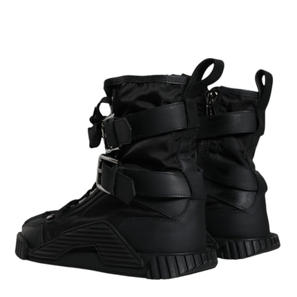 Black Nylon High Top Sorrento Sneakers Shoes