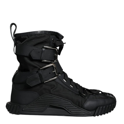 Black Nylon High Top Sorrento Sneakers Shoes