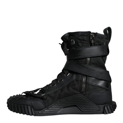 Black Nylon High Top Sorrento Sneakers Shoes