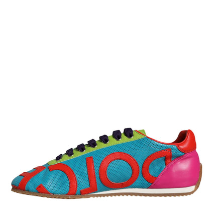 Multicolor Leather Logo Casual Sneakers Shoes