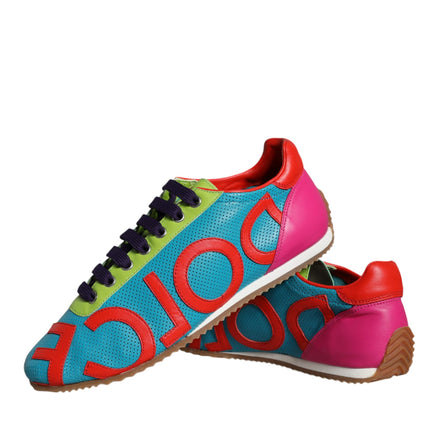 Multicolor Leather Logo Casual Sneakers Shoes