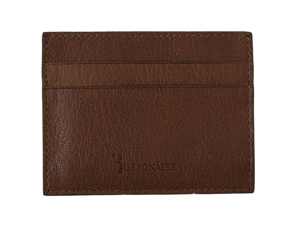 Elegante cartera de piel para hombre en marrón