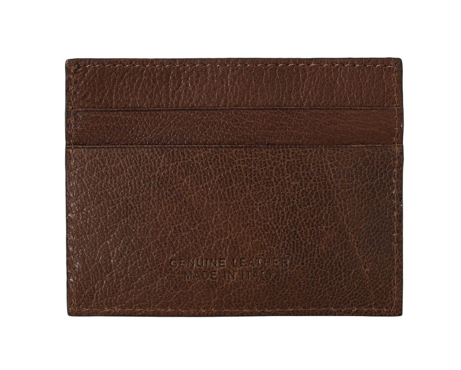 Elegante cartera de piel para hombre en marrón