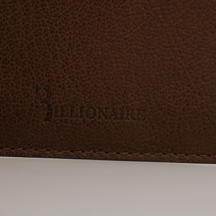 Elegante cartera de piel para hombre en marrón