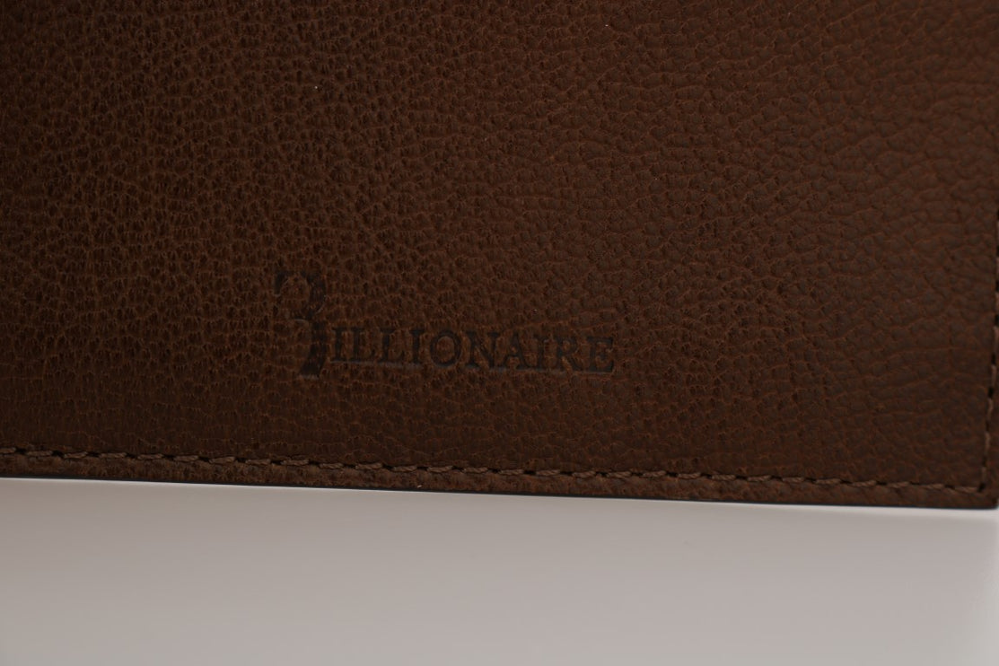 Elegante cartera de piel para hombre en marrón