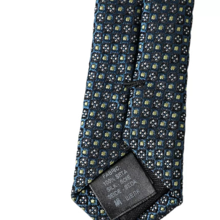 Green Patterned 100% Silk Adjustable Men Tie