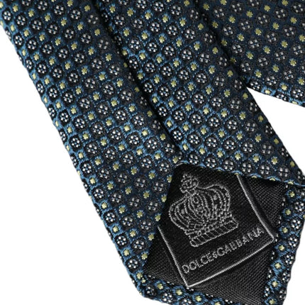 Green Patterned 100% Silk Adjustable Men Tie