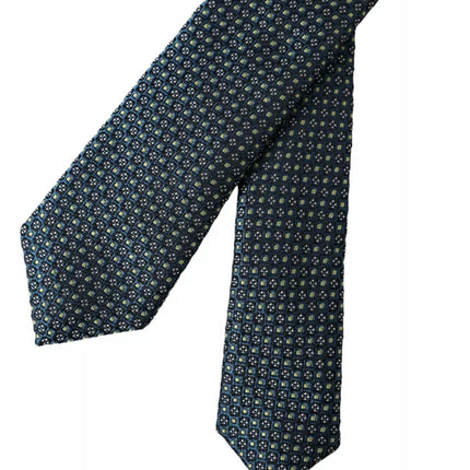 Green Patterned 100% Silk Adjustable Men Tie