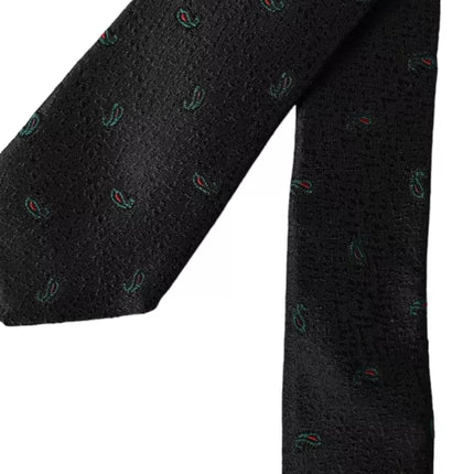 Black Fantasy 100% Silk Adjustable Men Tie