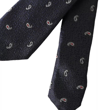 Dark Blue Fantasy 100% Silk Adjustable Men Tie