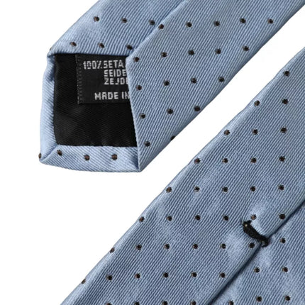 Light Blue Polka Dot Silk Adjustable Men Tie