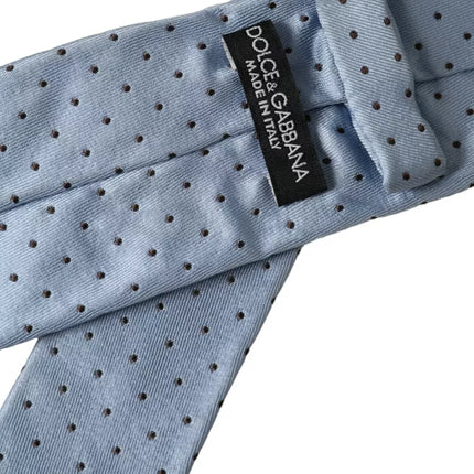 Light Blue Polka Dot Silk Adjustable Men Tie