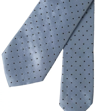 Light Blue Polka Dot Silk Adjustable Men Tie