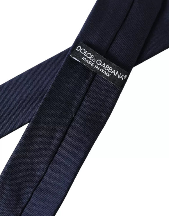 Dark Blue Silk Skinny Adjustable Tie