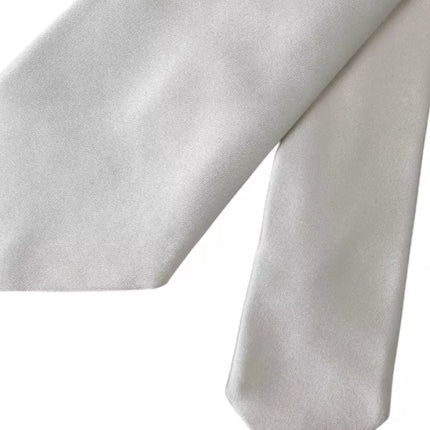 White Satin Silk Adjustable Men Tie