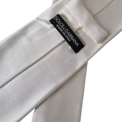 White Satin Silk Adjustable Men Tie