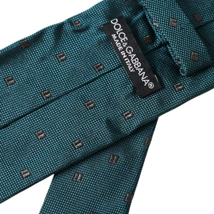 Green Patterned Silk Adjustable Men Tie