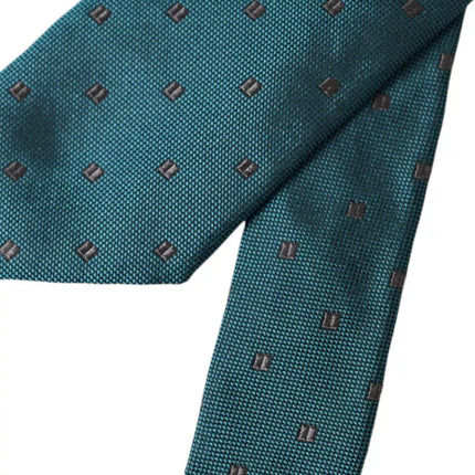 Green Patterned Silk Adjustable Men Tie