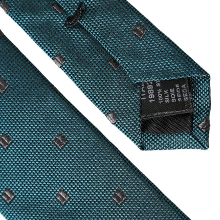 Green Patterned Silk Adjustable Men Tie