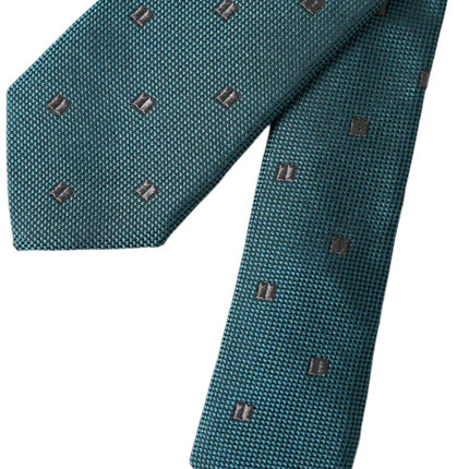 Green Patterned Silk Adjustable Men Tie