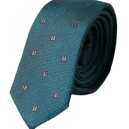 Green Patterned Silk Adjustable Men Tie