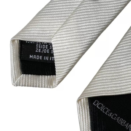 White Solid 100% Silk Adjustable Tie