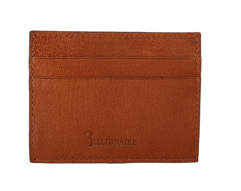 Elegante cartera de piel para hombre en marrón