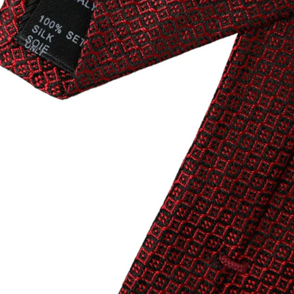 Red Patterned 100% Silk Adjustable Men Tie