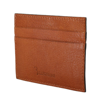 Elegante cartera de piel para hombre en marrón