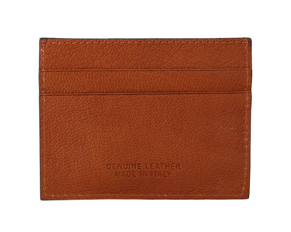 Elegante cartera de piel para hombre en marrón