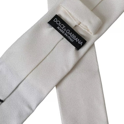 White Silk Classic Adjustable Men Tie