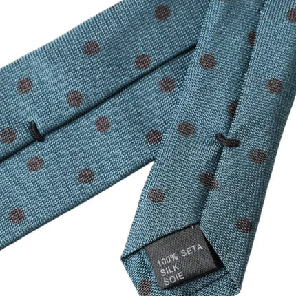 Green Black Polka Dot Silk Adjustable Men Tie