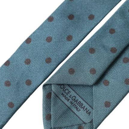 Green Black Polka Dot Silk Adjustable Men Tie