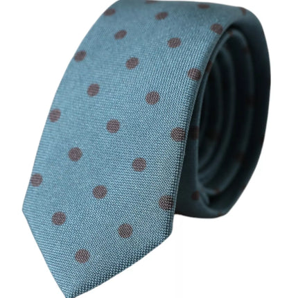 Green Black Polka Dot Silk Adjustable Men Tie