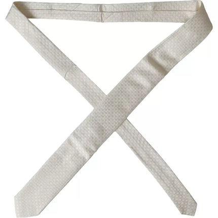 Off White Silk Adjustable Necktie Men Tie