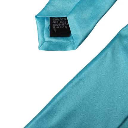 Light Blue Satin Silk Wide Adjustable Men Tie