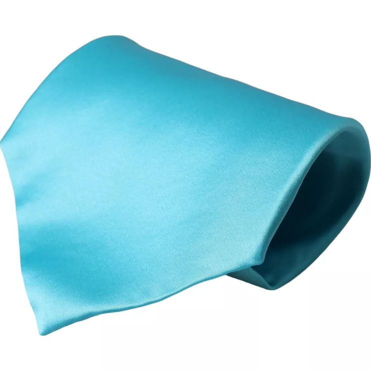 Light Blue Satin Silk Wide Adjustable Men Tie