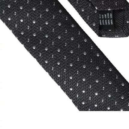 Black Polka Dot Silk Adjustable Men Tie