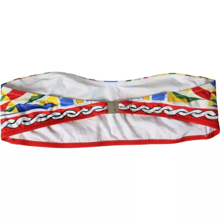 Multicolor Carretto Bandeau Swimwear Top Bikini