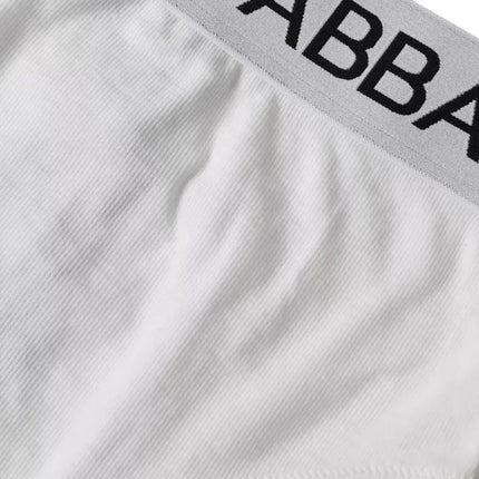 White Cotton Stretch Branded Logo Underwear