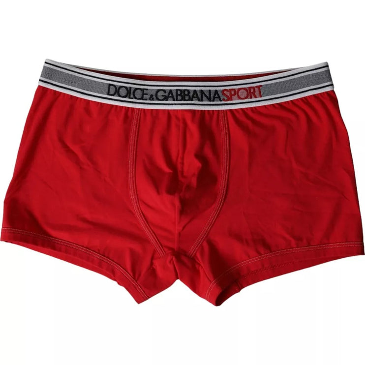 Red Cotton Stretch Regular Boxer Shorts Underwear