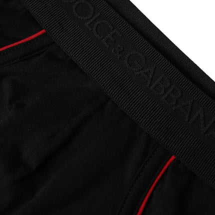 Black Logo Cotton Stretch Mid Slip Underwear