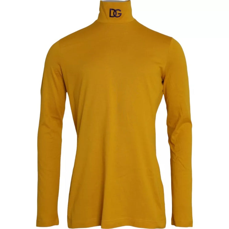 Dark Yellow Turtleneck Long Sleeves Sweater